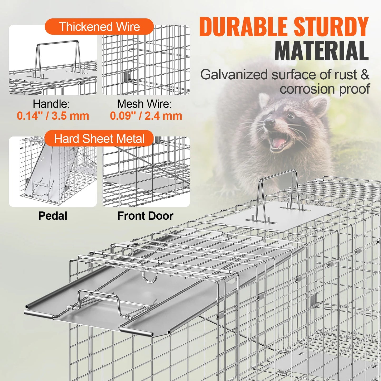 Cage Trap Humane Trap Galvanized Iron Folding