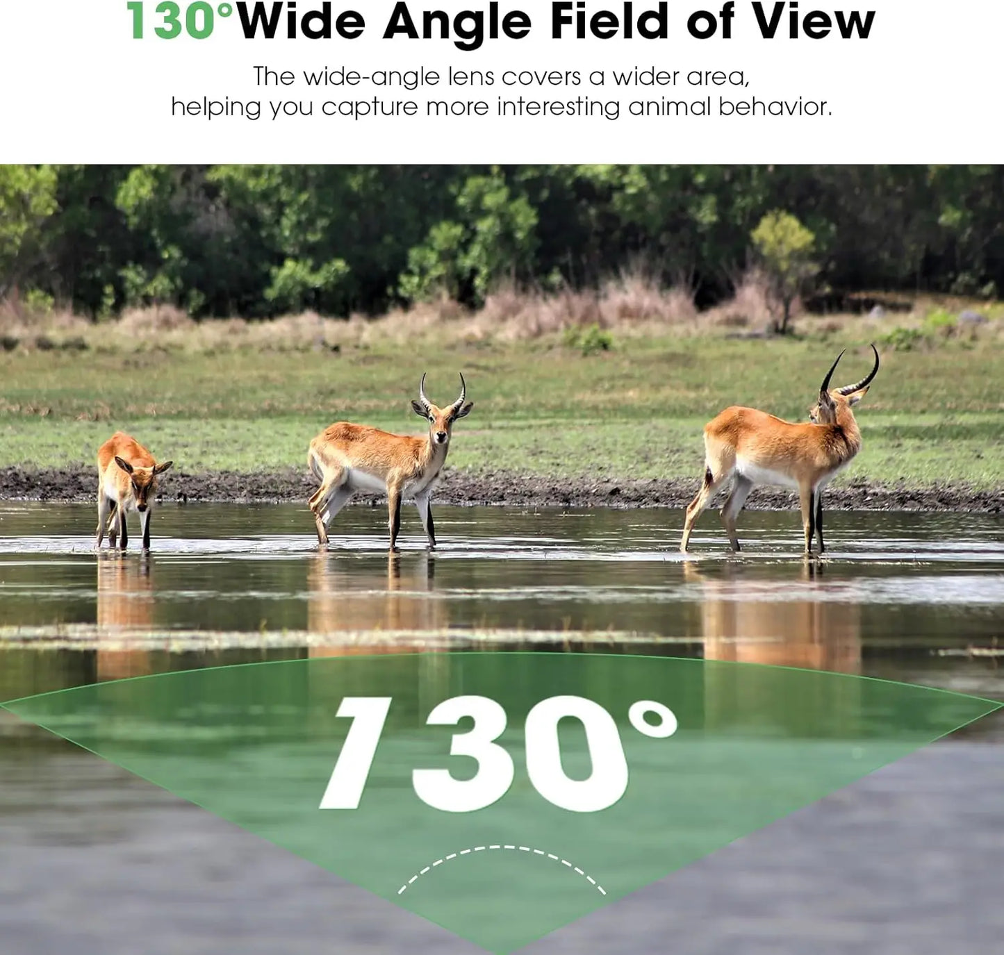 Night Vision 4K 48MP 130°Wide-Angle Game Camera Motion Activated Hunting Camera ,98ft IR Sensin