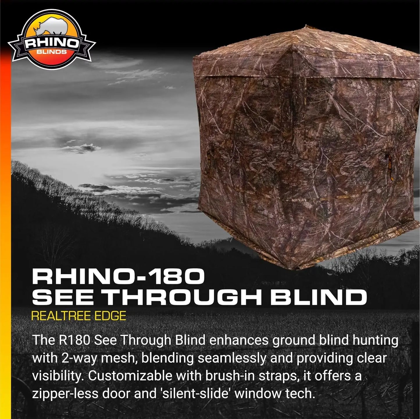 R180 See Through Hunting Blind, Realtree Edge