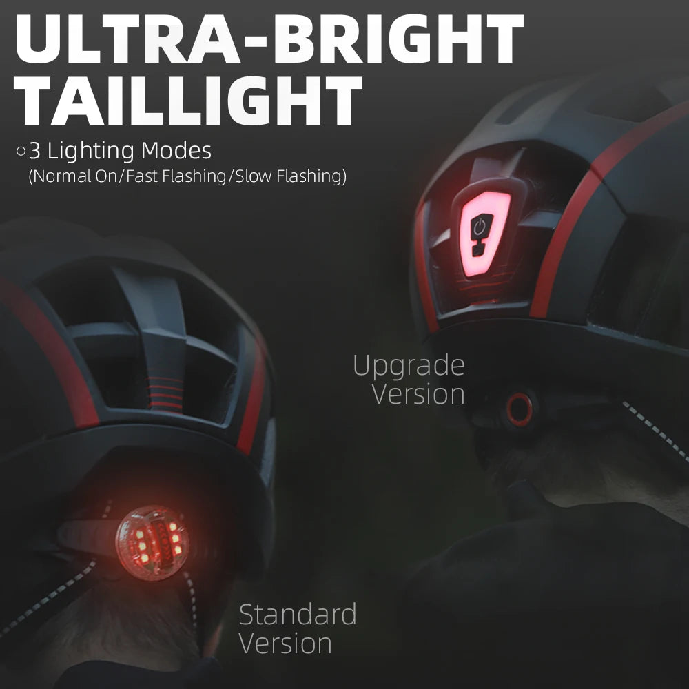 Road Bike Helmet Men Women Visor Rear Light