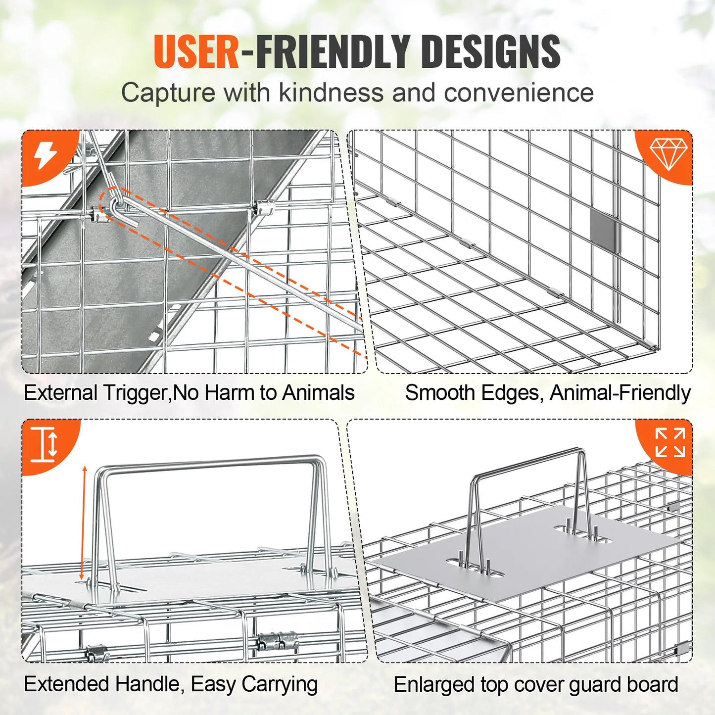 Cage Trap Humane Trap Galvanized Iron Folding