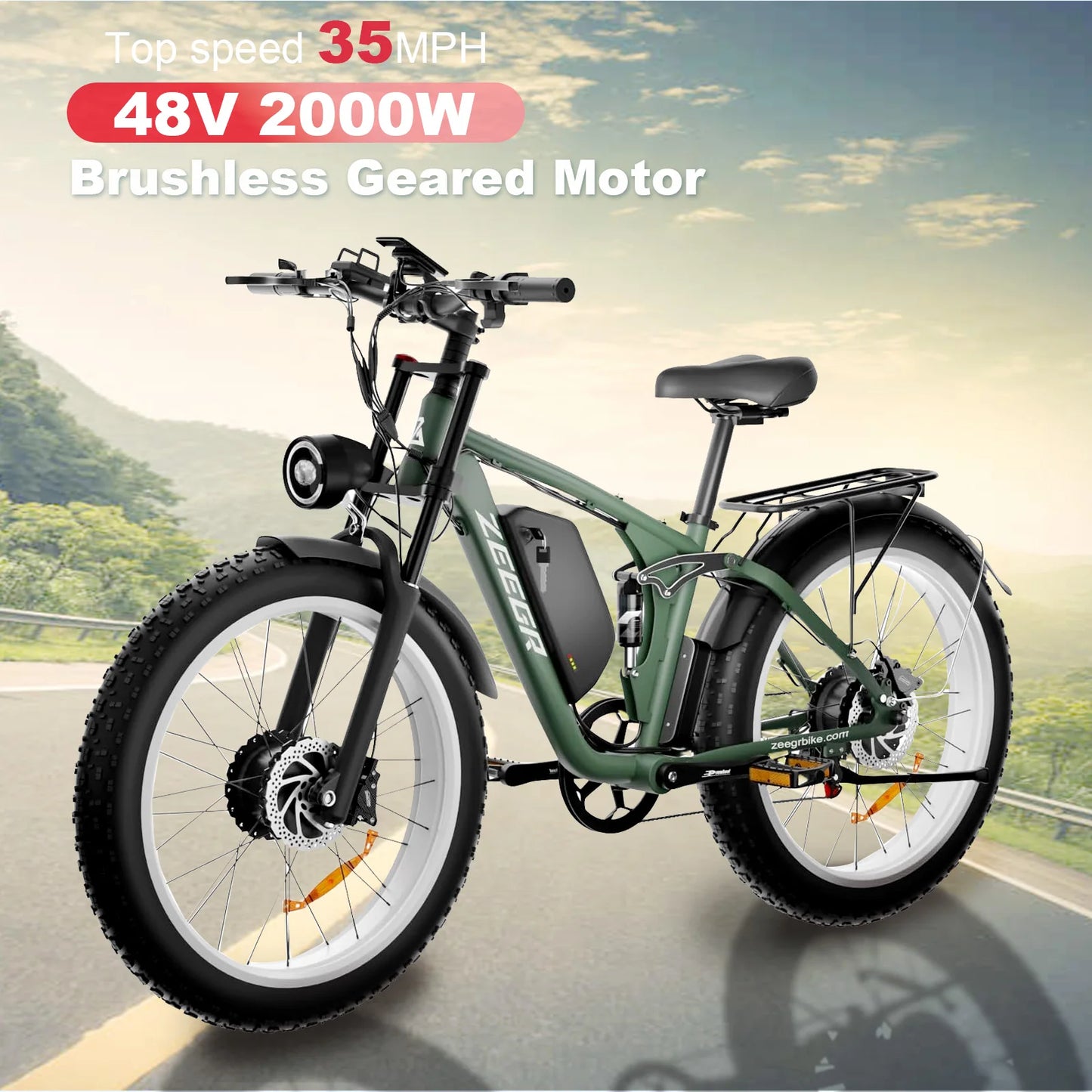 E-Bike Dual MotorAWD 2000W 60 Miles 35MPH