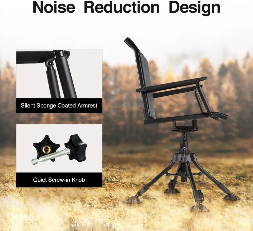 Silent Swivel Blind Folding Chair, 4 Legs Adjustable