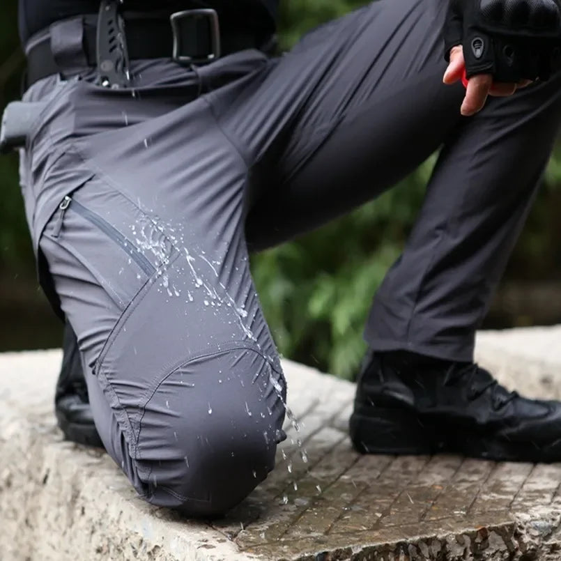 Man IX9 Stretch Hiking Pants Outdoor Military Tactical Camping Climbing Waterproof Trousers Multi Pockets Rip-Stop Sports Pants