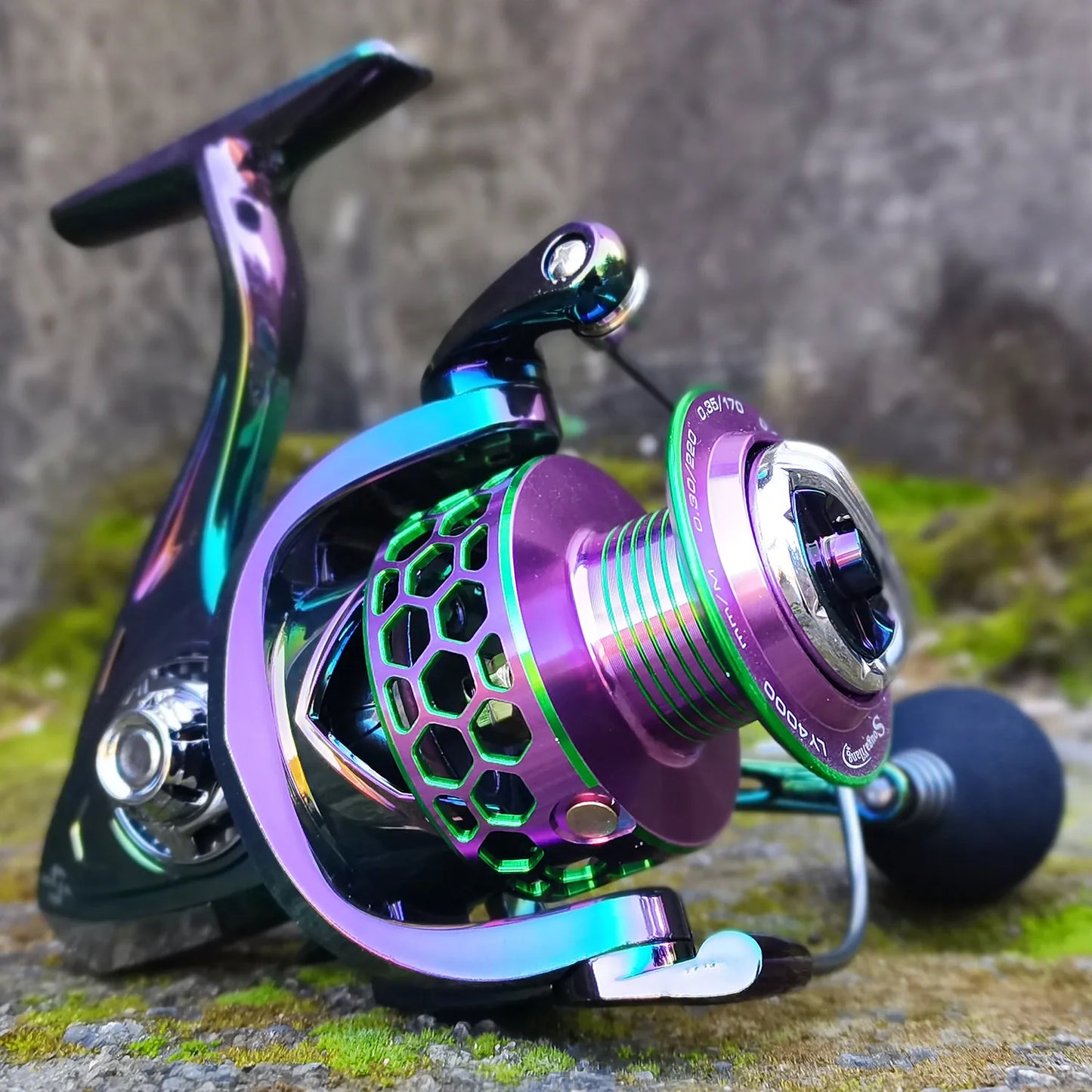 Sougayilang Fishing Reel Colorful Aluminum Spool Ultra Smooth Light Weight Spinning Reel 13+1 BB for Carp Bass Trout Fishing