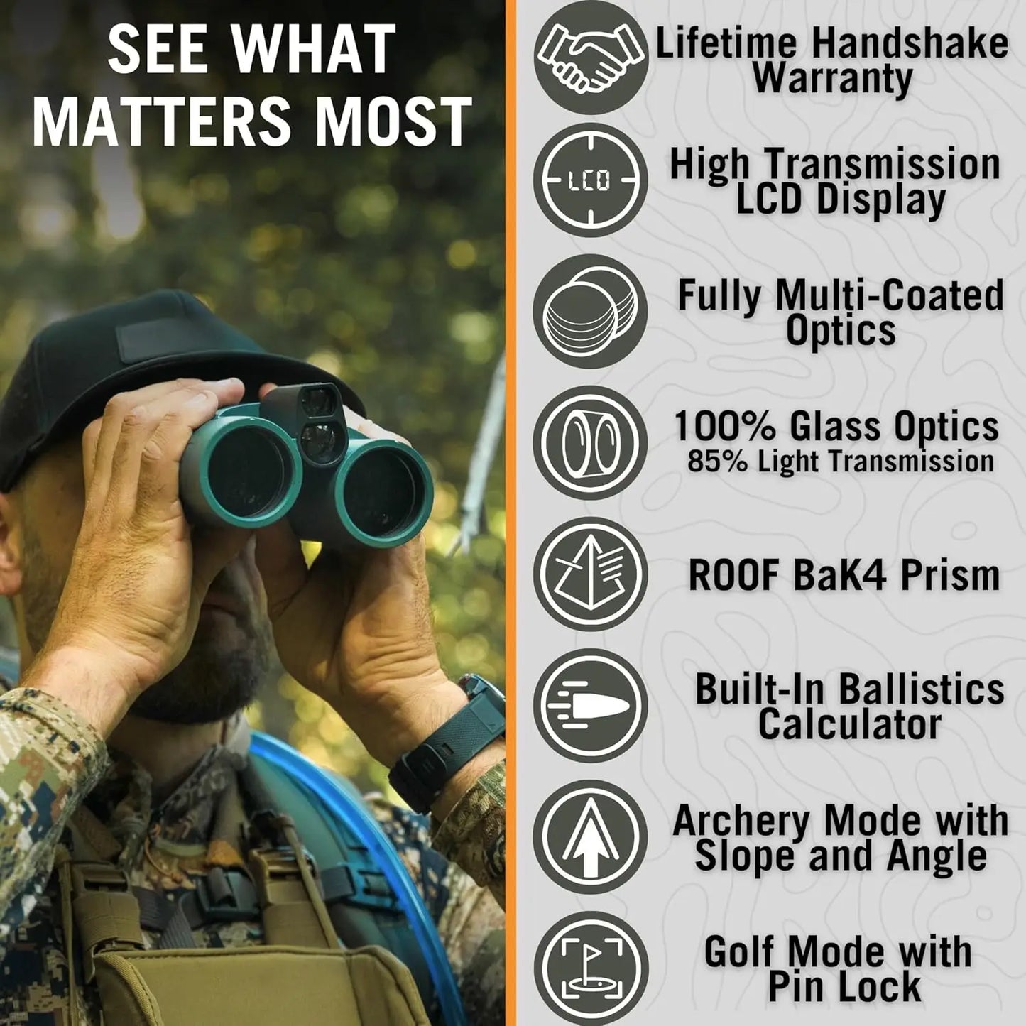 1760 Yard Laser Rangefinder Binocular