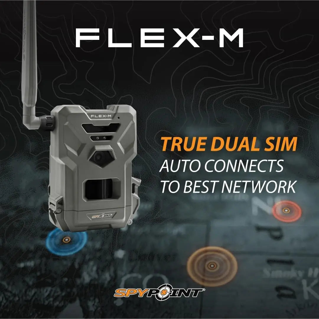 Flex-M Twin Pack Cellular Trail Cameras  No WiFi Needed, GPS, Night Vision, Dual-Si