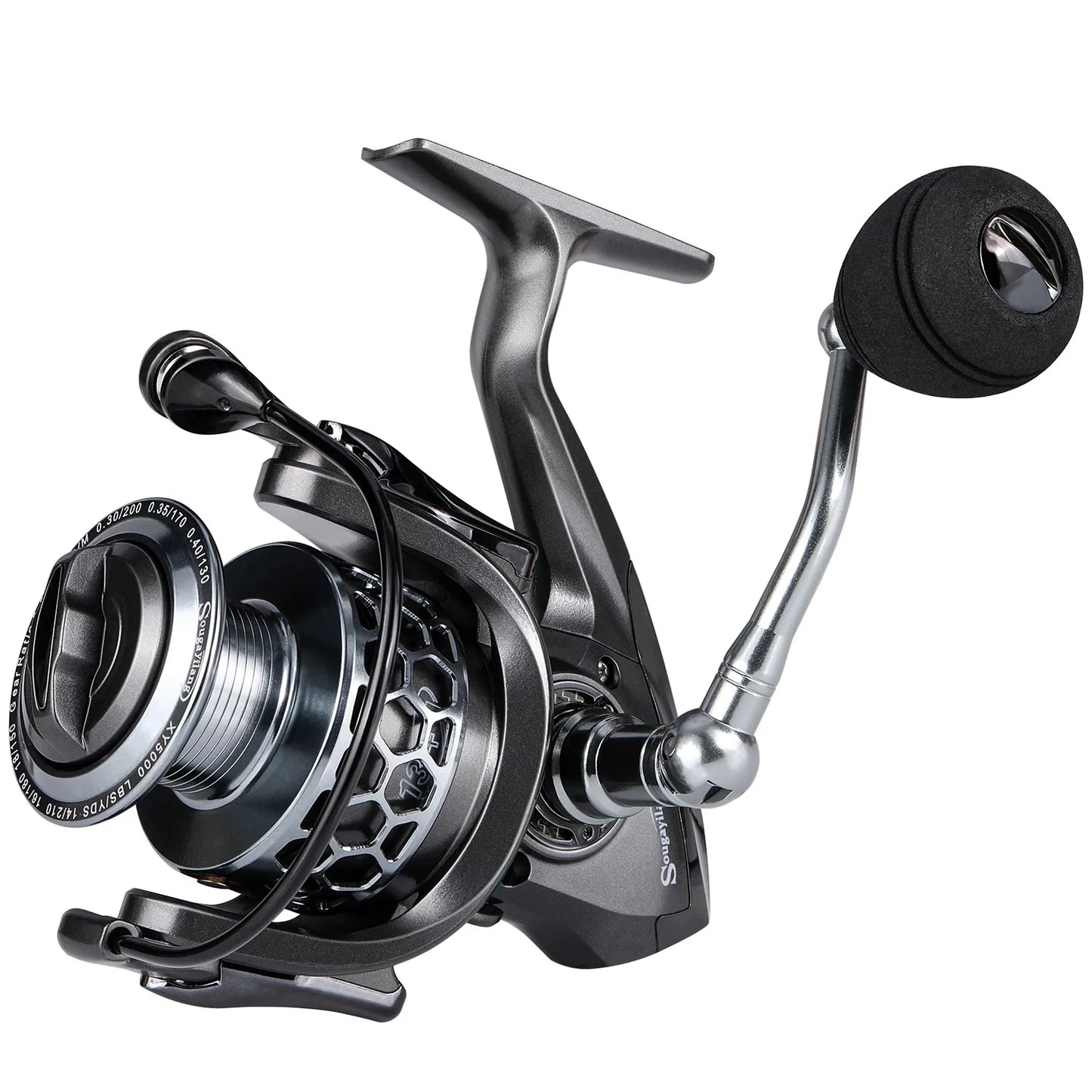 Sougayilang Fishing Reel Colorful Aluminum Spool Ultra Smooth Light Weight Spinning Reel 13+1 BB for Carp Bass Trout Fishing