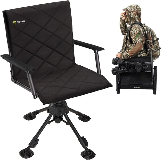 Silent Swivel Blind Folding Chair, 4 Legs Adjustable
