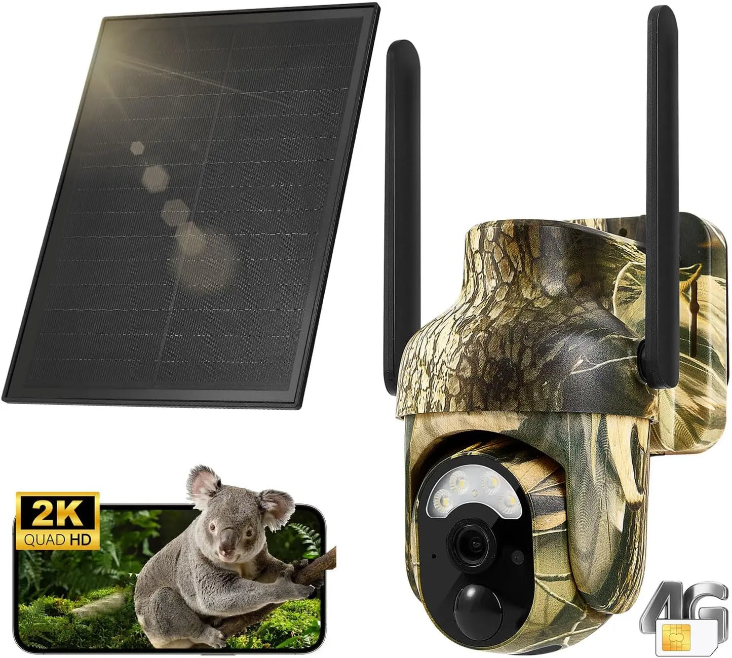 Cellular Trail Cameras 2K 360° View Built-in SIM C