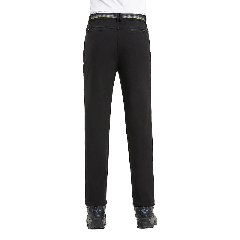 Winter Warm Fleece Pants Men Waterproof