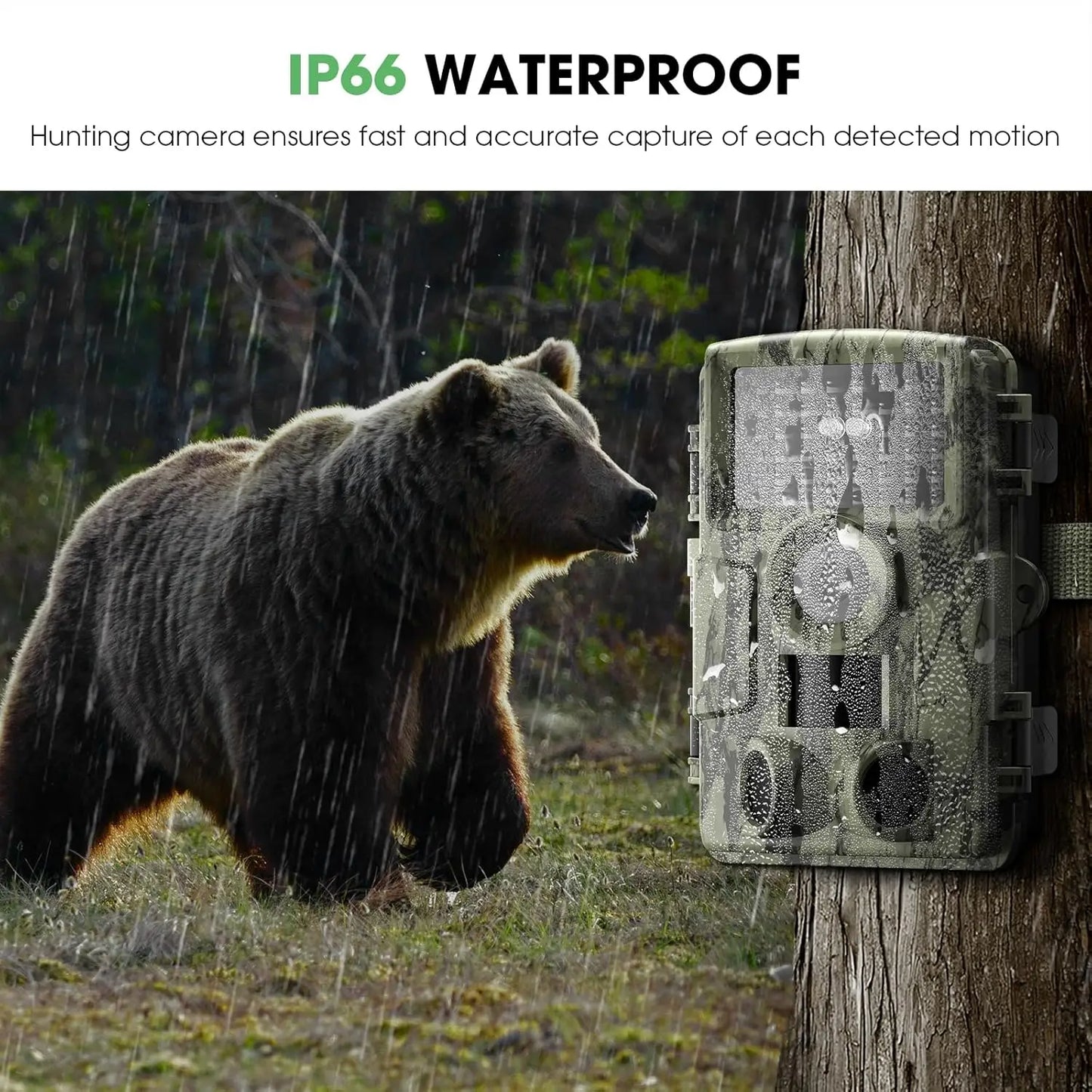 Night Vision 4K 48MP 130°Wide-Angle Game Camera Motion Activated Hunting Camera ，98ft IR Sensin