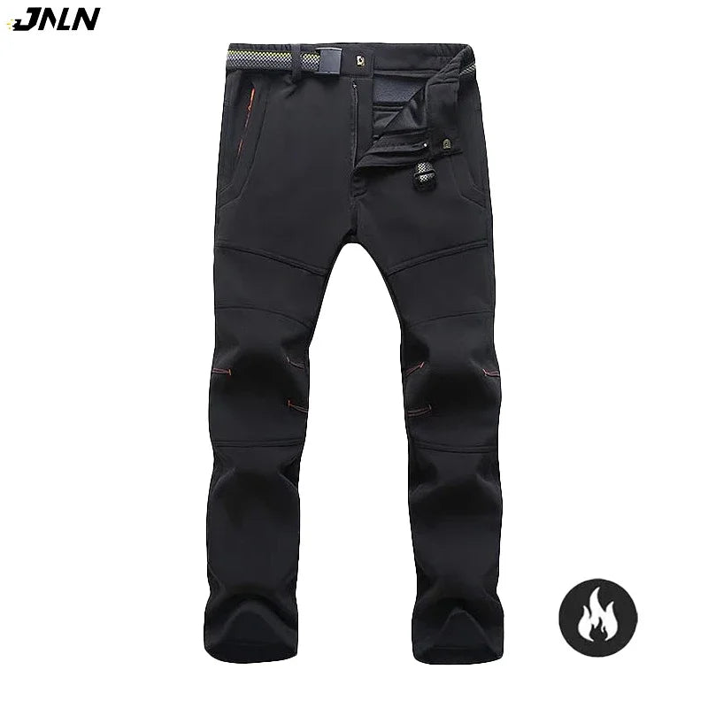 Winter Warm Fleece Pants Men Waterproof