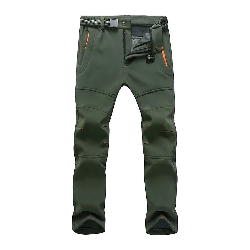 Winter Warm Fleece Pants Men Waterproof