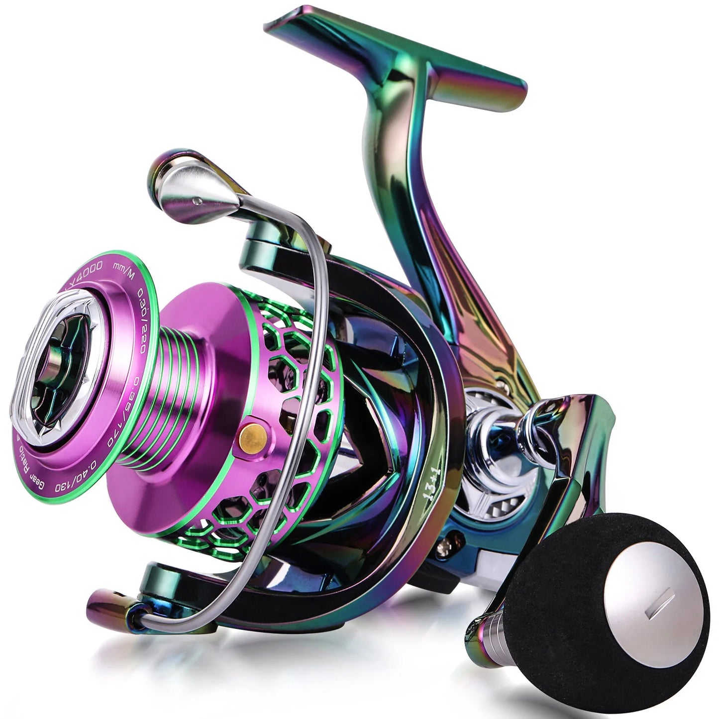 Sougayilang Fishing Reel Colorful Aluminum Spool Ultra Smooth Light Weight Spinning Reel 13+1 BB for Carp Bass Trout Fishing