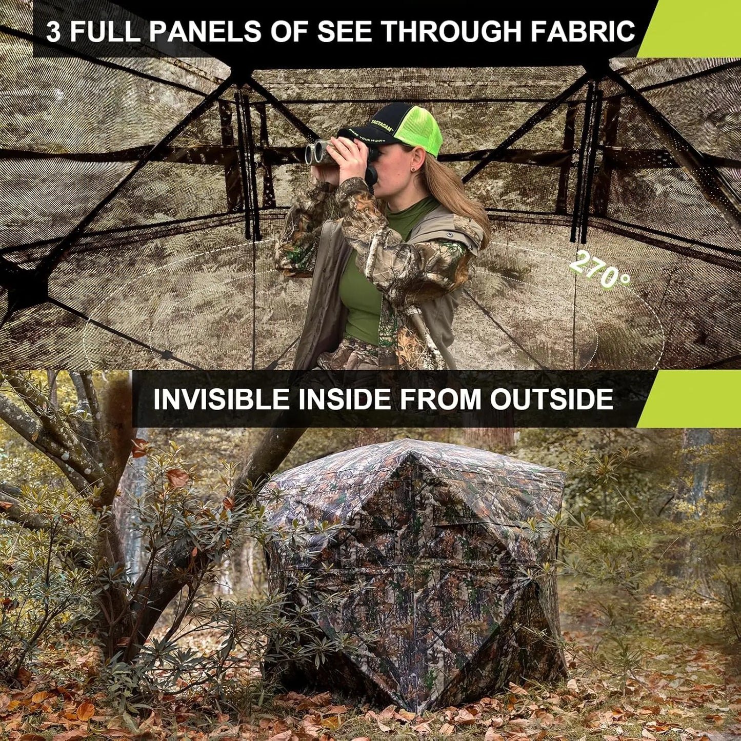 Hunting Blind  270°See Through W/ Sliding Window