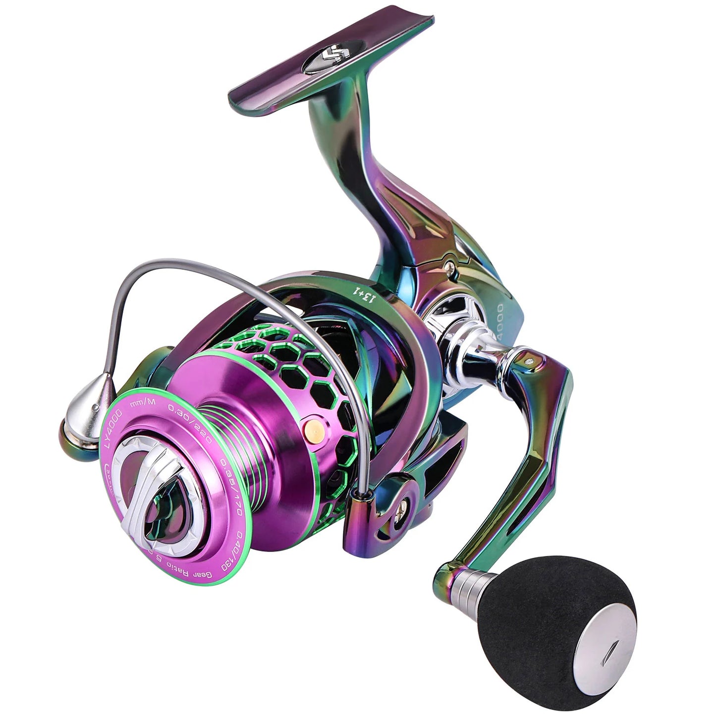 Sougayilang Fishing Reel Colorful Aluminum Spool Ultra Smooth Light Weight Spinning Reel 13+1 BB for Carp Bass Trout Fishing