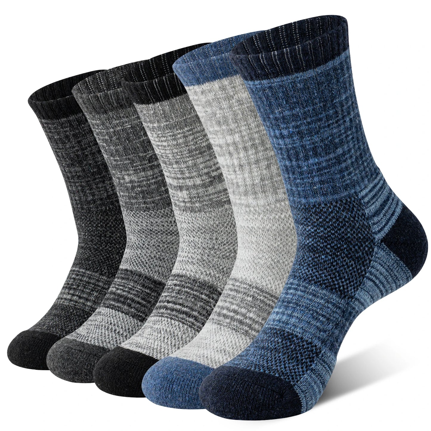 5 Pairs of Merino Wool Hiking Socks