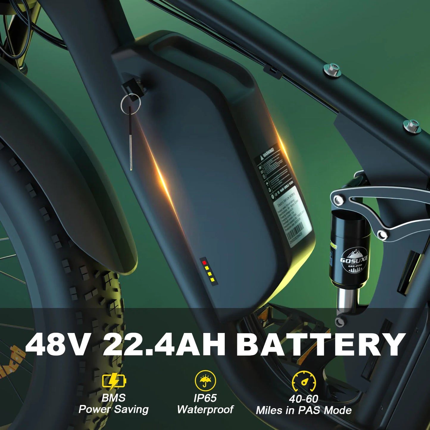 E-Bike Dual MotorAWD 2000W 60 Miles 35MPH